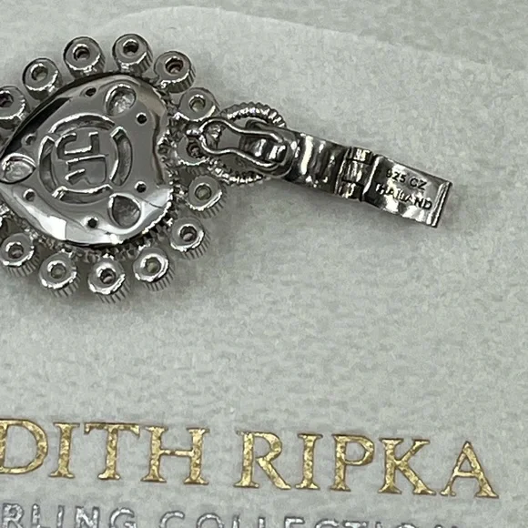 Vintage Judith Ripka Sterling Silver Heart Enhancer Pendant with Mother of Pearl